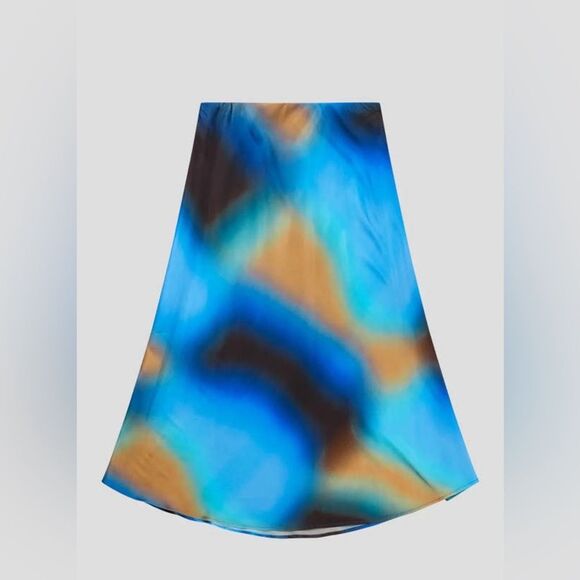 Blue and Orange Midi Skirt - Picture 2 of 7